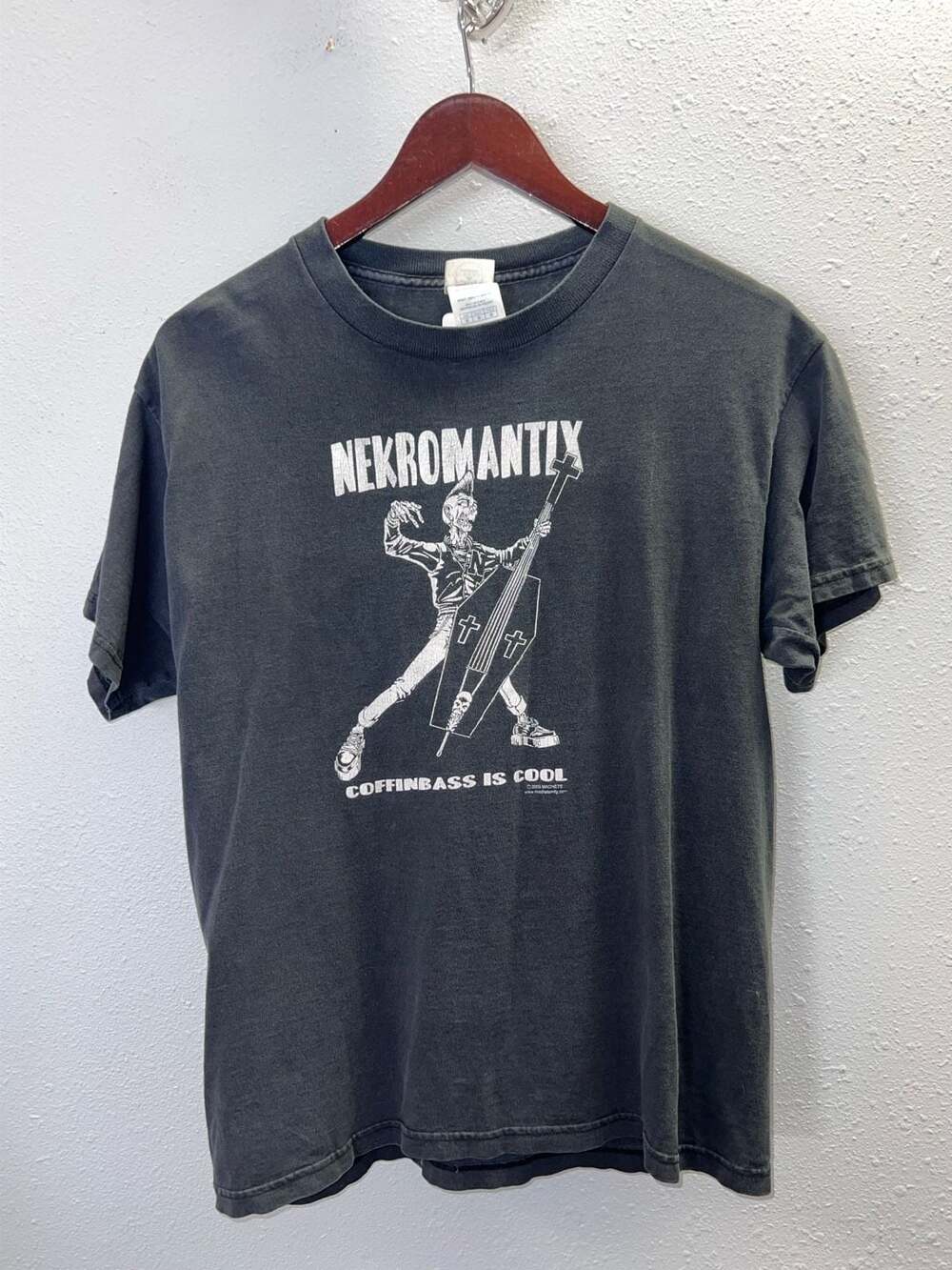 Vintage Nekromantix Coffinbass Is Cool Band T-Shirt Psychobilly Black Sz S 0618